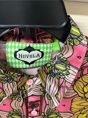 Satin Nuvula Floral Print Button-Down Shirt